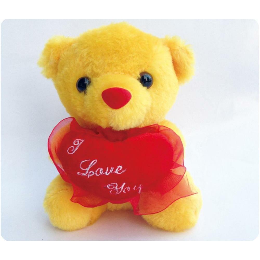 6in Yellow Bear I Love You - Toy World Inc