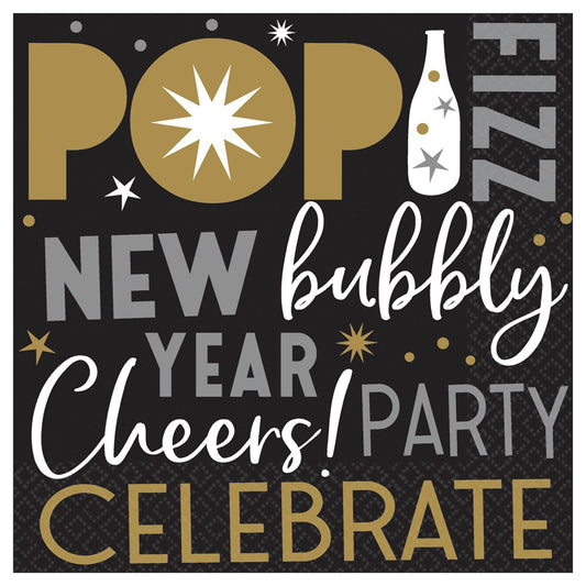 Celebrate The New Year Beverage Napkins 125ct