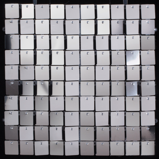 Sequin Shimmer Wall Panel Silver 12x12