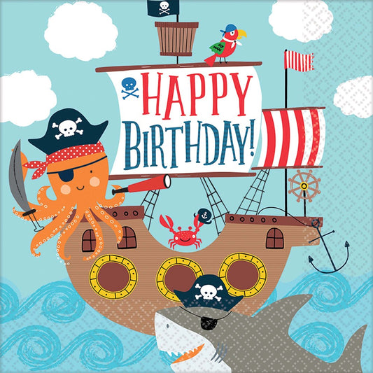Ahoy Birthday Napkin (L) 36ct
