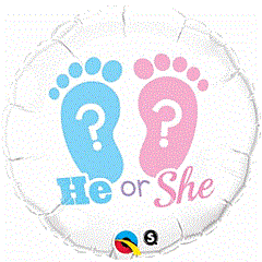 Qualatex He or She Footprints 18in Foil Balloon