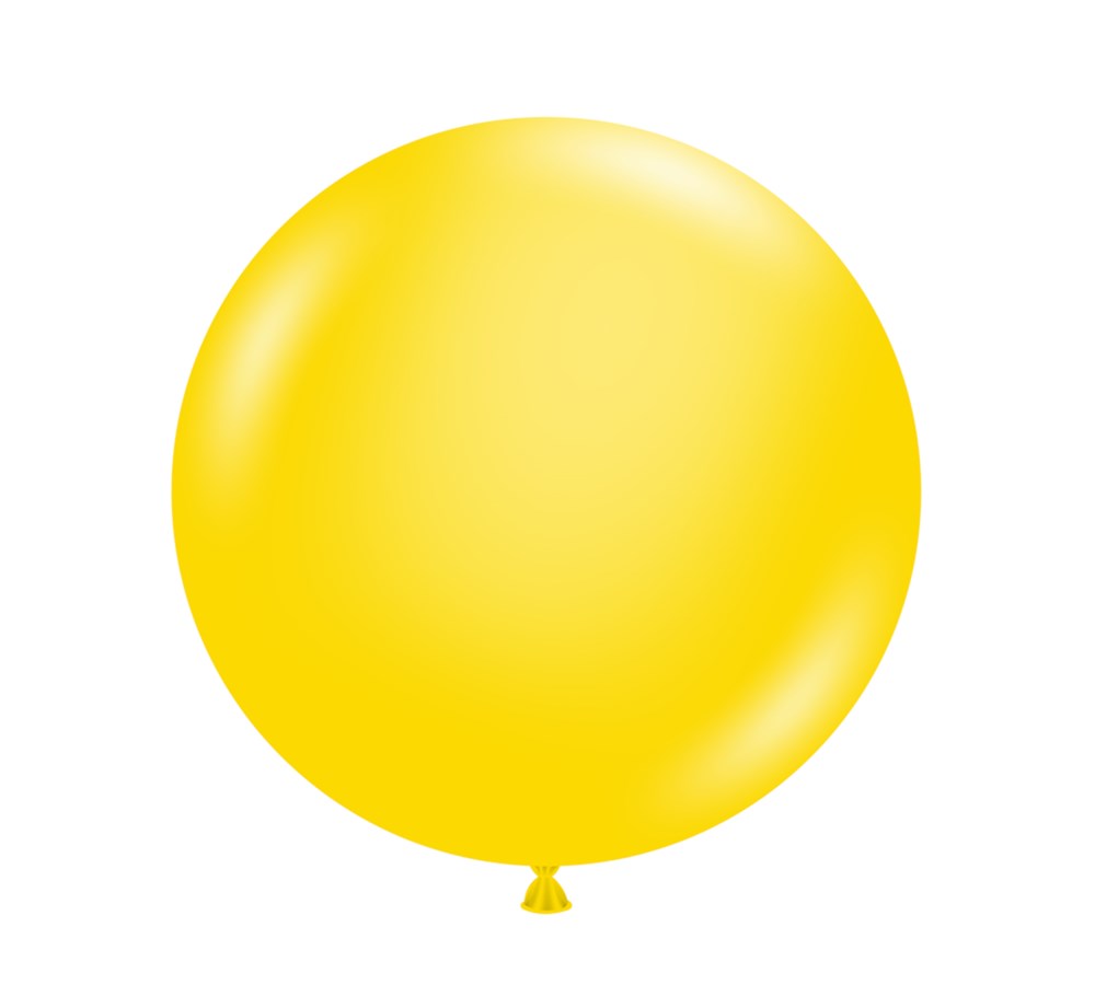 Tuftex Round Cloud Buster 72in Yellow Latex Balloon 1ct