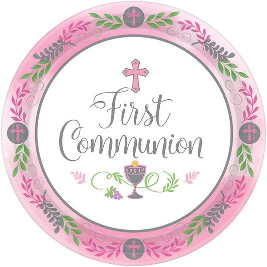 My First Communion Day Girl Plate (L) 18ct
