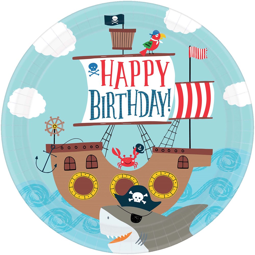 Plato de cumpleaños Ahoy (XL) 8ct