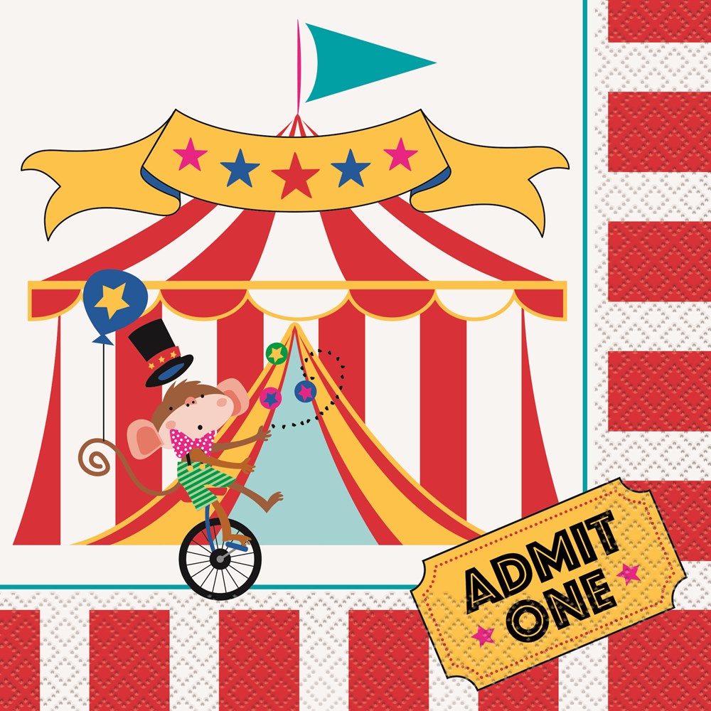 Circus Carnival Napkin (L) 16ct