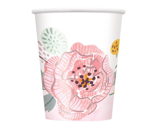 Painted Floral Cup 9oz 8ct