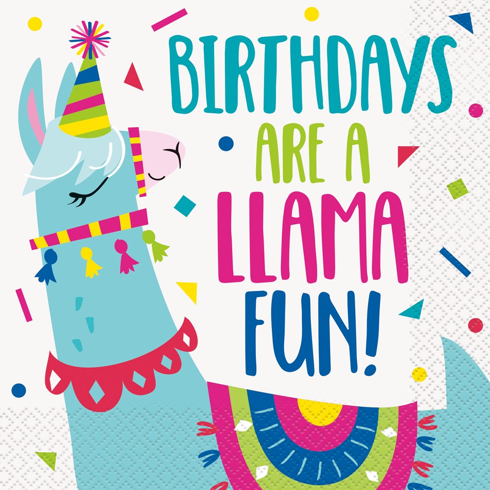 Llama Birthday Napkin (L) 16ct