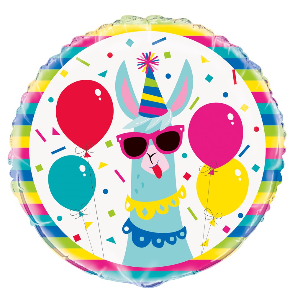 Llama Birthday Foil Balloon 18in