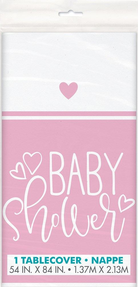 Baby Shower Corazón - Mantel Rosa 54x84