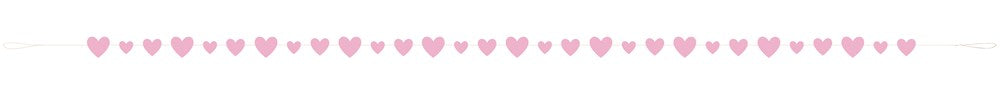 Baby Shower Heart - Pink Cutout Garland 9ft
