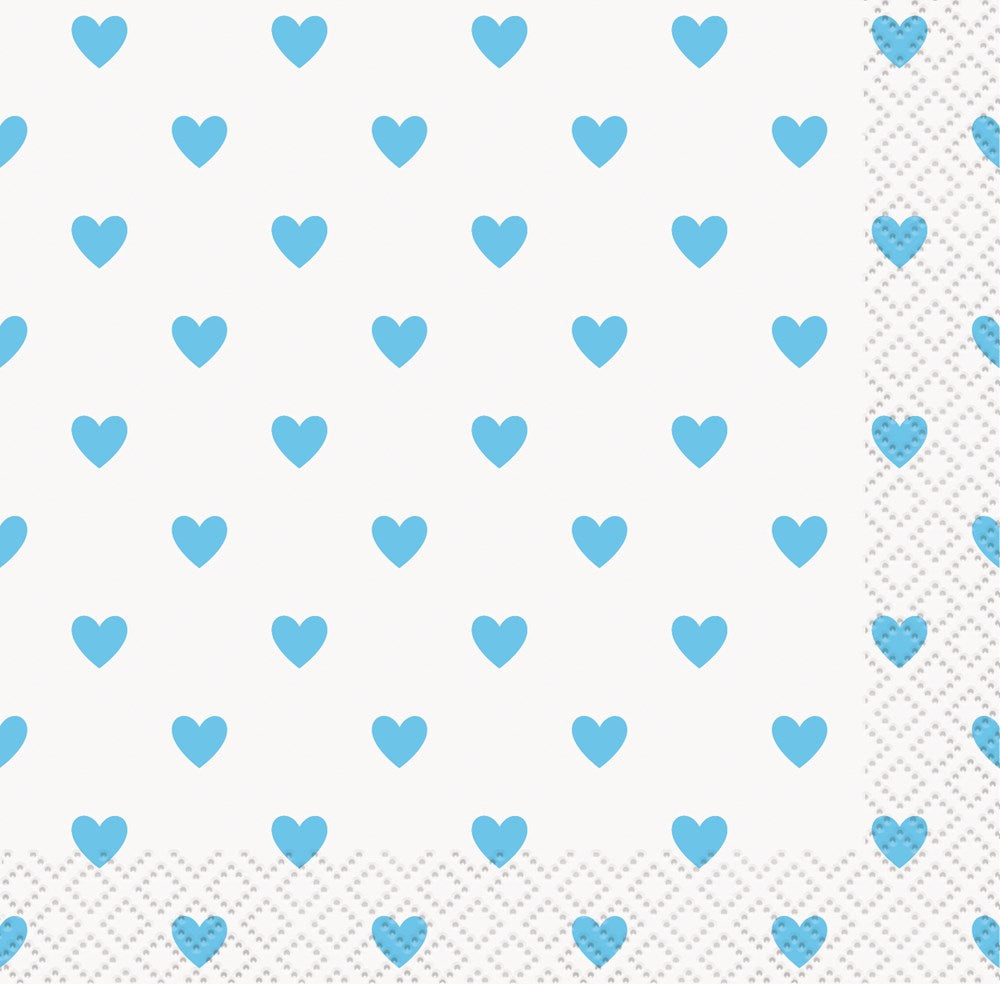 Baby Shower Heart - Blue Napkin (S) 16ct