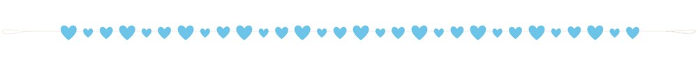 Baby Shower Heart - Blue Cutout Garland 9ft
