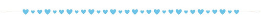Baby Shower Heart - Guirnalda azul recortada de 9 pies