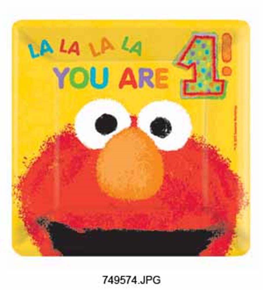 Elmo 1st Birthday Plate (S) 18ct