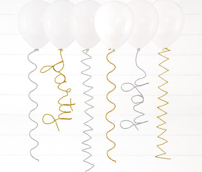 Silver and Gold Pipe Cleaner Balloon Tail 6ct
