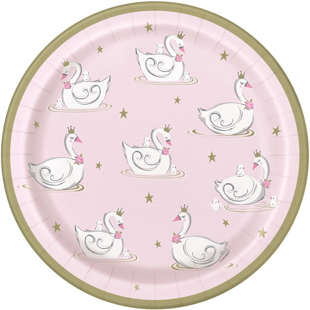 Swan Birthday 9in Plate 8ct