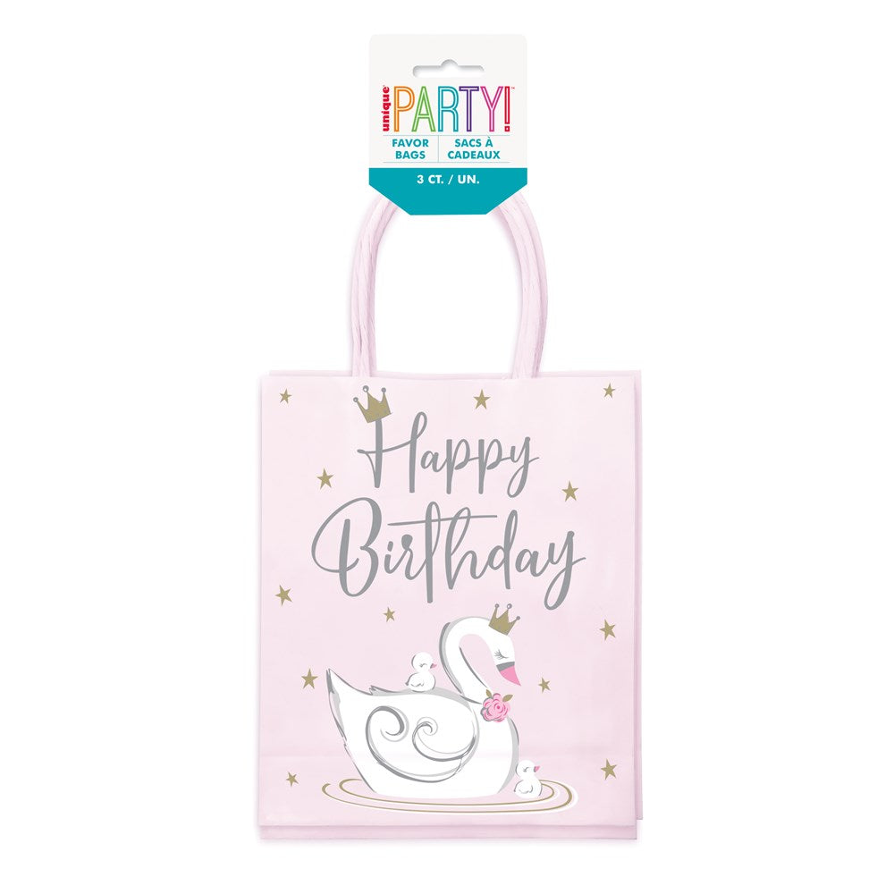 Swan Birthday Goodie Bags 3ct