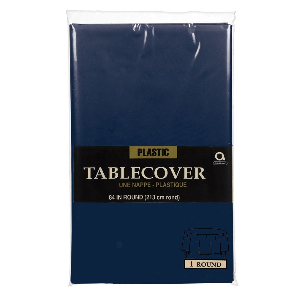 True Navy Tablecover Round 84in