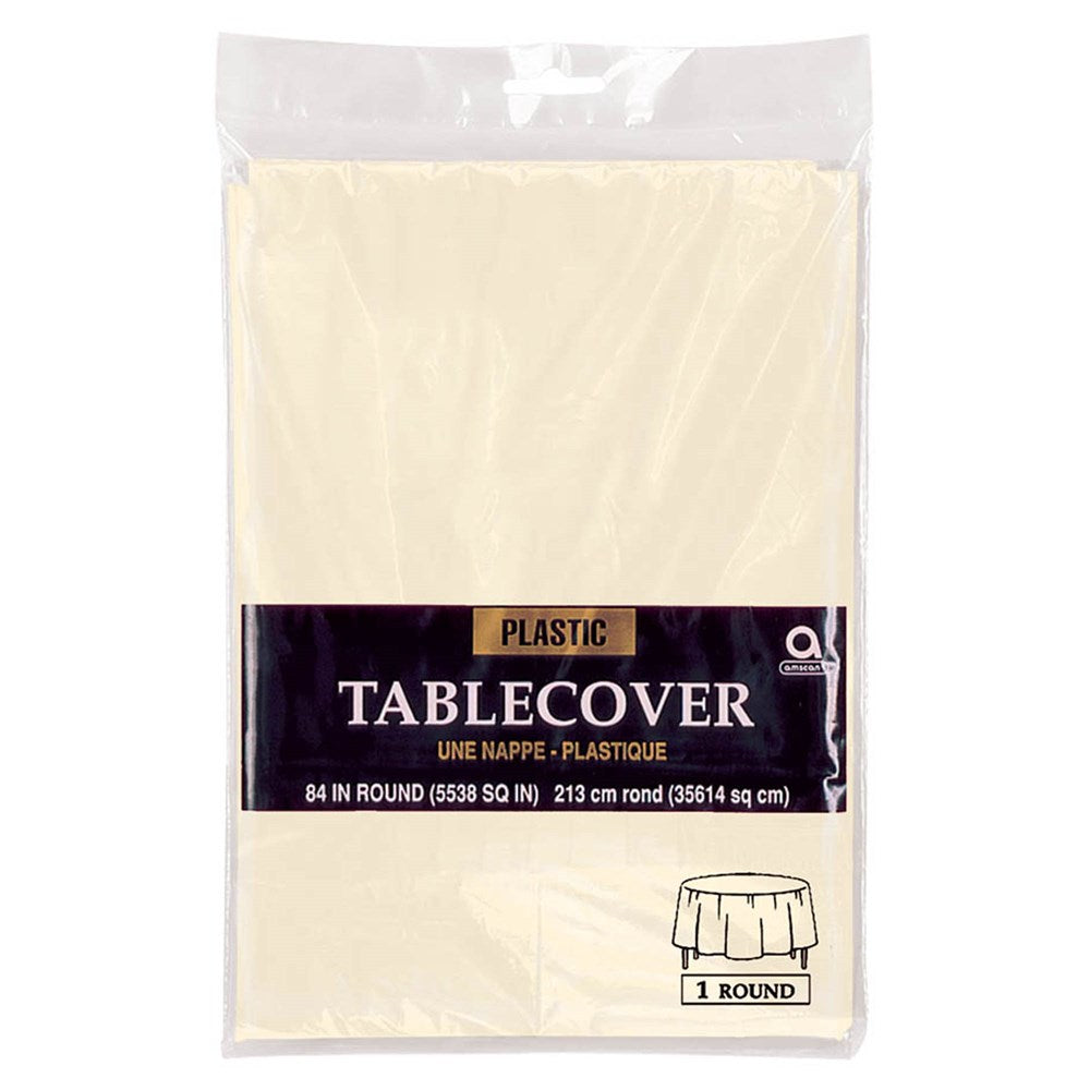Ivory Tablecover Round 84in
