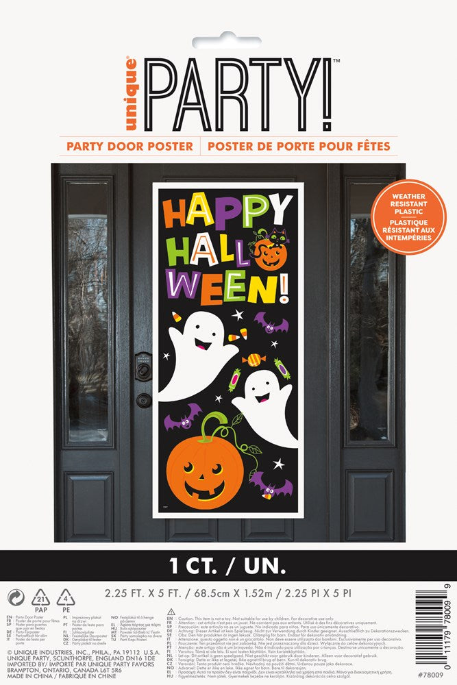 Cat and Pumpkin Halloween Door Poster 27in x 60in