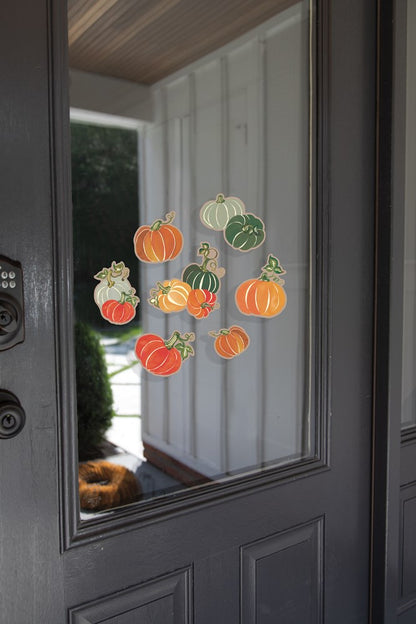 Colorful Pumpkin Window Cling Sheet