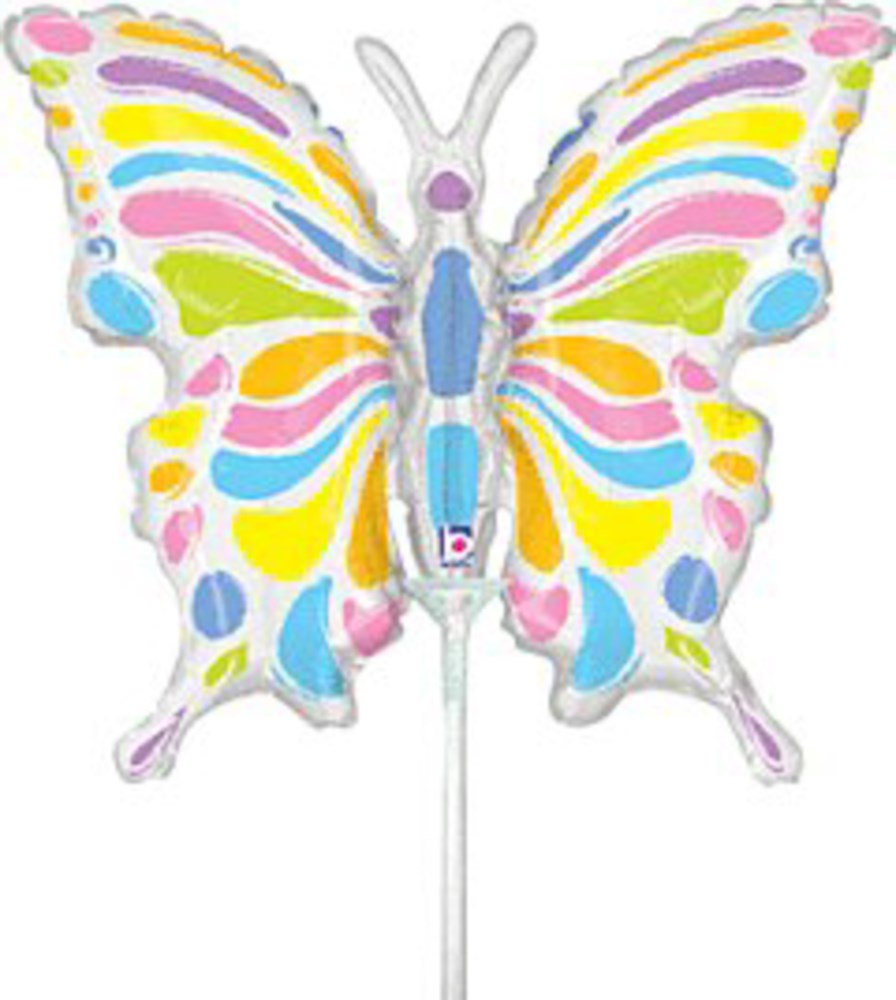 Anagrama Pastel Mariposa Globo de aluminio de 14 pulgadas PLANO