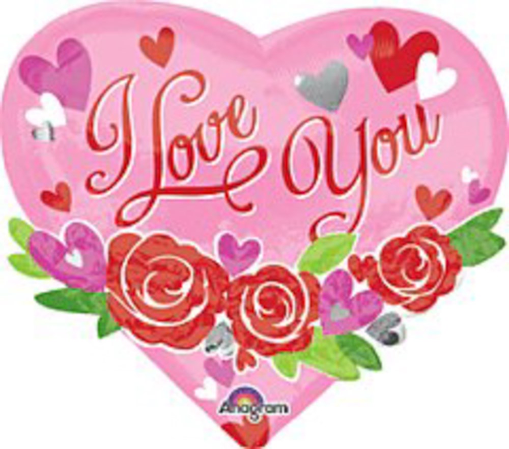 Valentines I Love You Garland Multi Globo de aluminio de 22 pulgadas