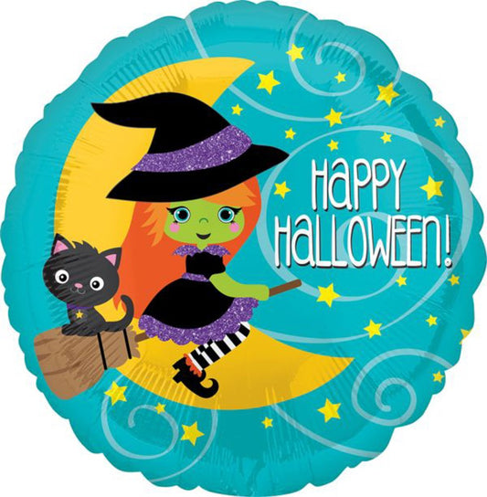 Halloween Witch 18in Foil Balloon FLAT