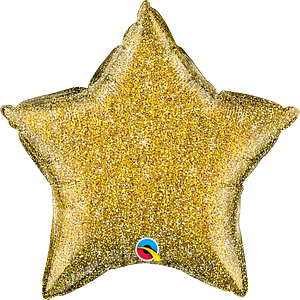 Qualatex 20 Inch Glitter Star Gold Foil Balloon 1ct