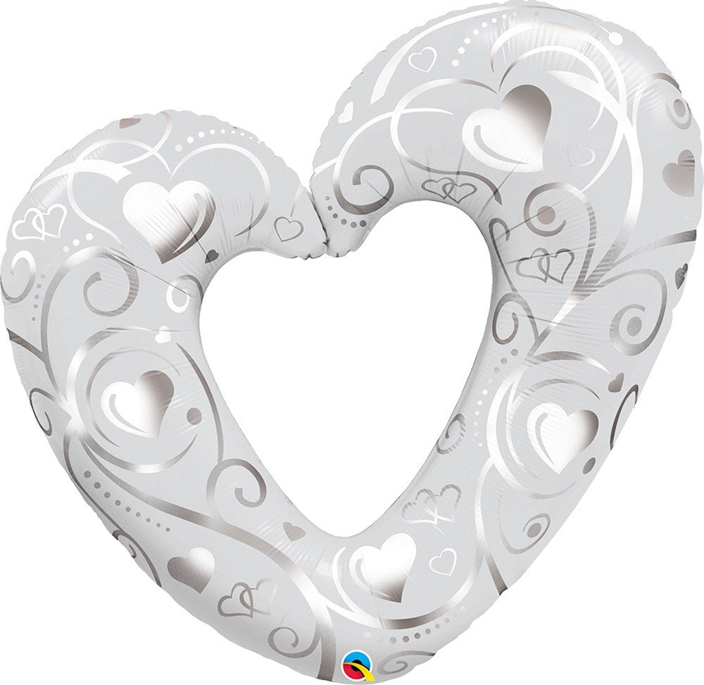 Hearts Pearl White 42in Foil Balloon