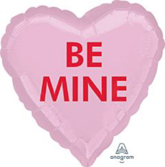 Anagrama Valentines Be Mine Candy Heart Globo de aluminio de 17 pulgadas
