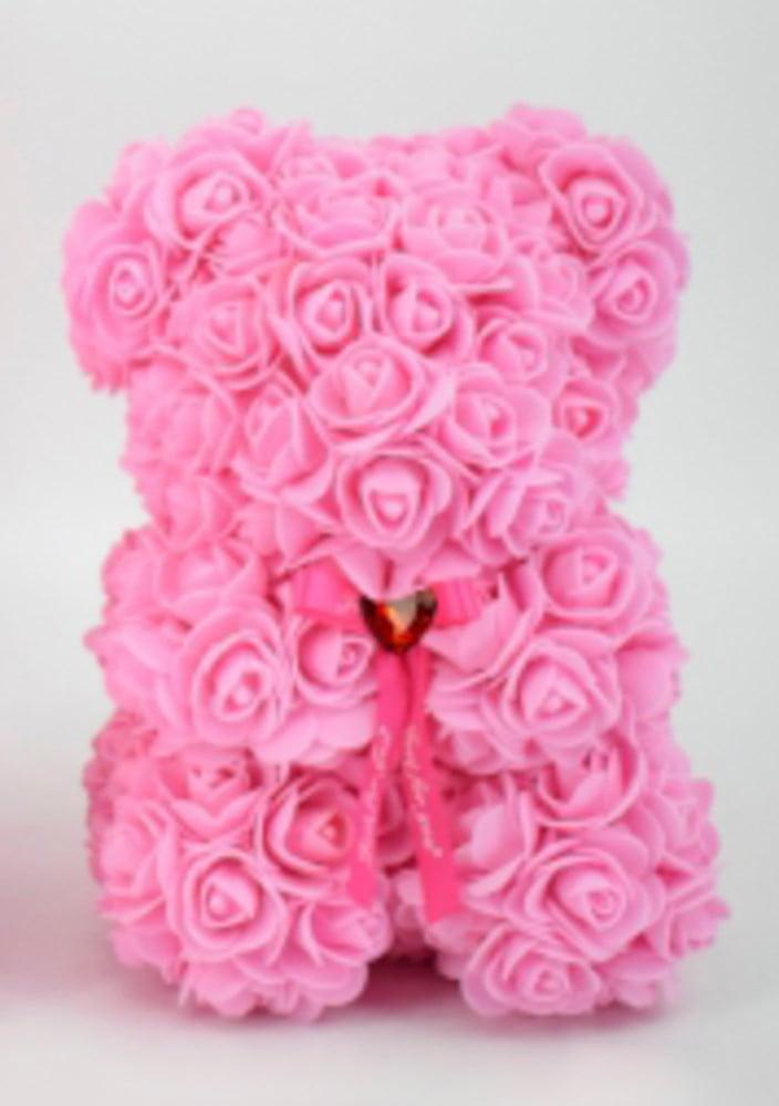 9.5in Rose Bear Pink - Toy World Inc