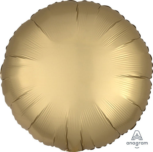 Globo de aluminio redondo de 17 pulgadas satinado dorado de lujo PLANO