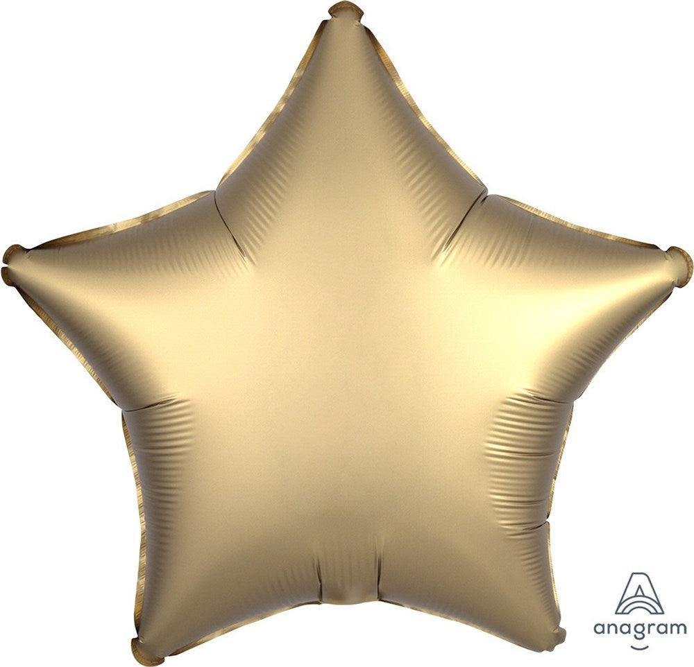 Luxe Gold Sateen Satin Star Globo metalizado de 19 pulgadas PLANO