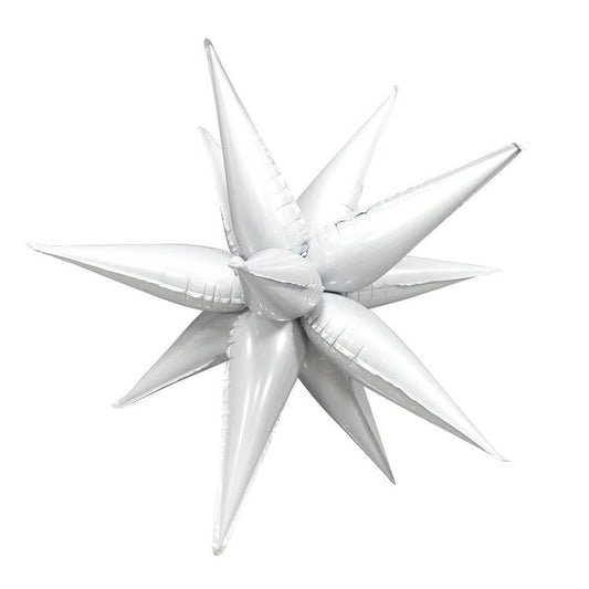 Globo de aluminio Star Burst de porcelana blanca de 26 pulgadas, 1 unidad