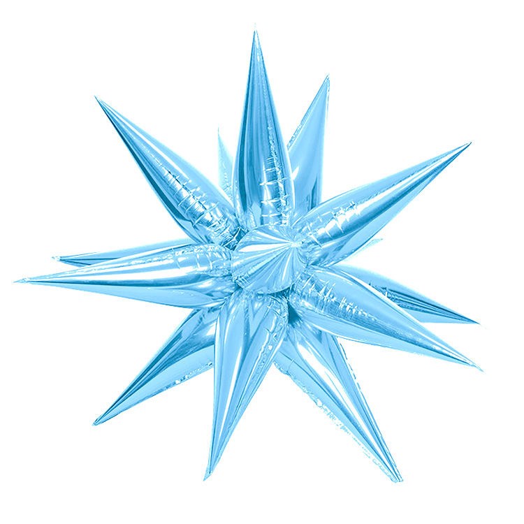 Globo de aluminio Star Burst Icy Blue de 26 pulgadas, 1 unidad