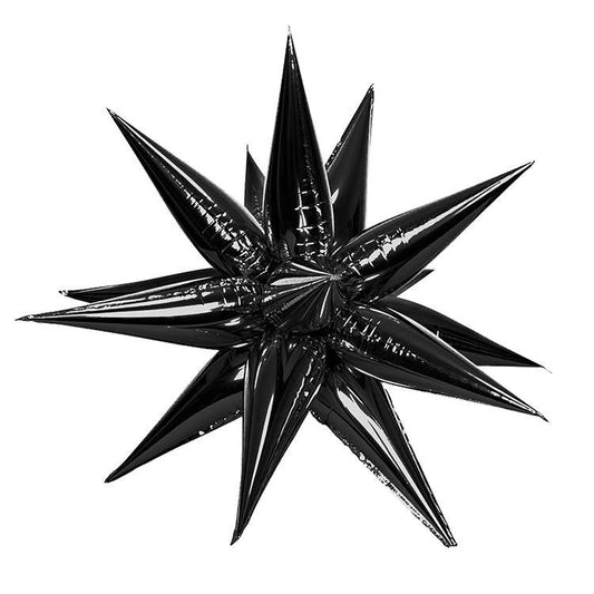 Globo de aluminio Star Burst negro medianoche de 40 pulgadas, 1 unidad