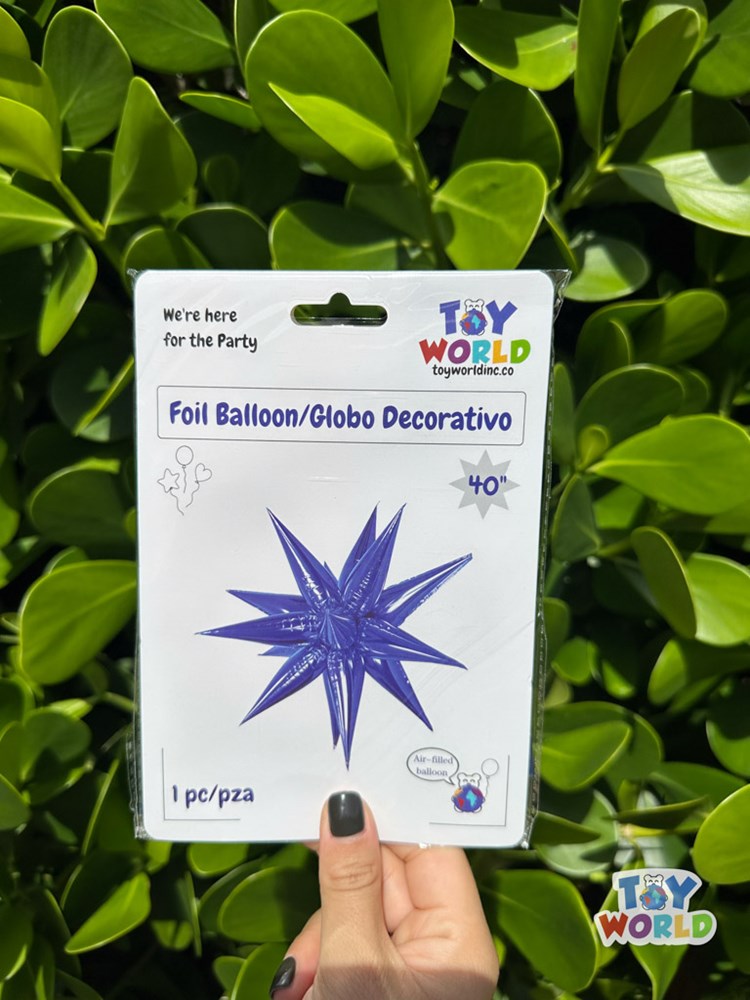 Star Burst Marine Blue 40 inch Foil Balloon 1ct