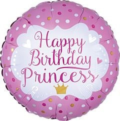 Feliz cumpleaños princesa globo de aluminio de 17 pulgadas