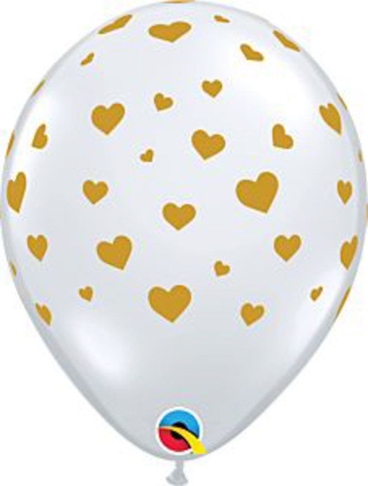 Qualatex Hearts-A-Round 11in Latex Balloons- 50ct.
