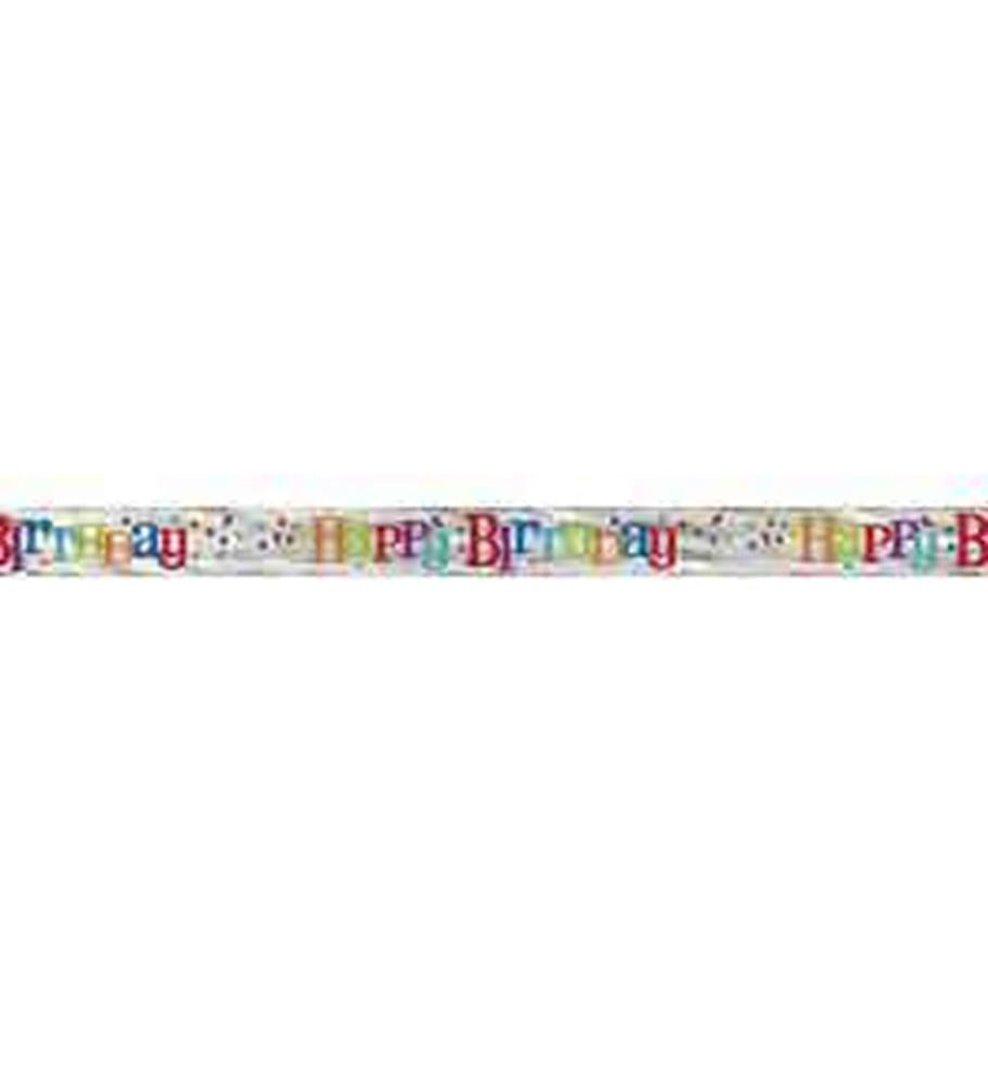 Birthday Banner 12ft - Foil Dot Rainbow