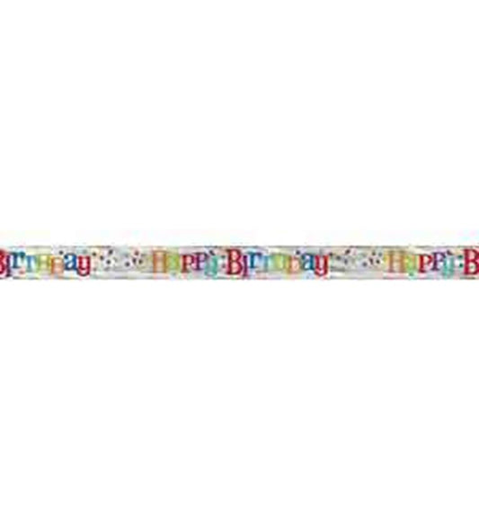Birthday Banner 12ft - Foil Dot Rainbow