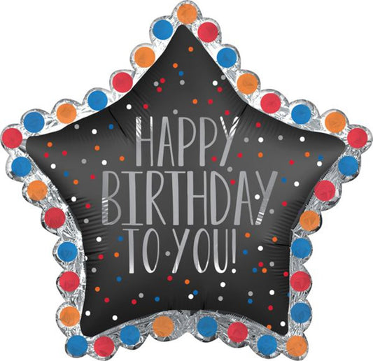 Anagram Happy Birthday to You Star 34in Foil Balloon
