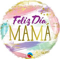 Qualatex Día de la Madre Feliz Dia Mama Swashes 18in Foil Globo PLANO
