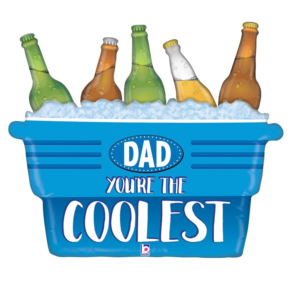 Betallic Coolest Dad Cooler 27 inch Shaped Foil Balloon Packaged 1ct