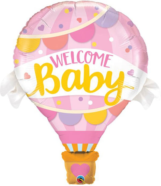 Welcome Baby Pink Balloon 42in Foil Balloon