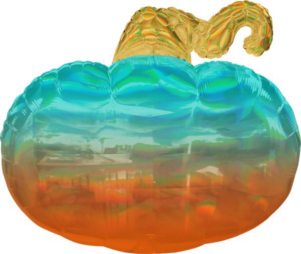Iridescent Ombre Pumpkin 29in Foil Balloon
