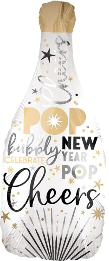 Satin New Year Bubbly 36in Foil Balloon