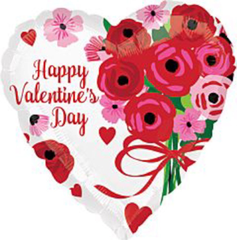 Feliz día de San Valentín, rosas preciosas, globo de aluminio de 17 pulgadas