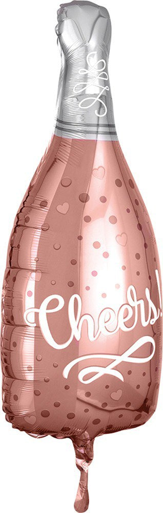 Anagram Cheers Rose Shape 26in Foil Balloon FLAT